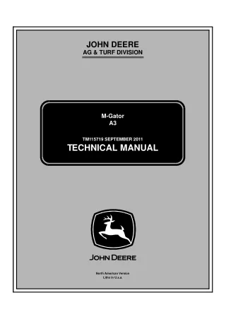 John Deere A3 M-Gator Service Repair Manual (tm115719)