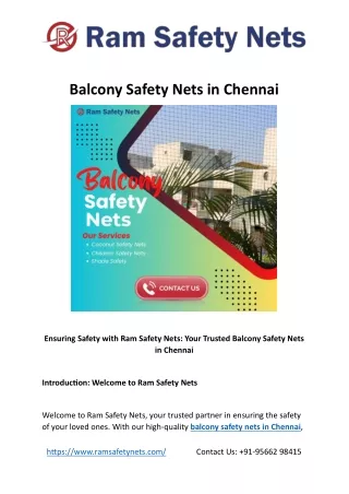 Balcony Safety Nets in Chennai