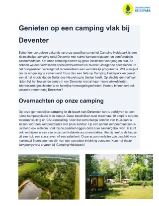 Camping Deventer - Heidepark