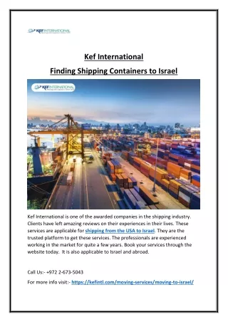 Effective Transportation Options Dispatching Goods from the United States to Israel