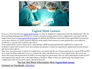Vaginal Mesh Lawsuit
