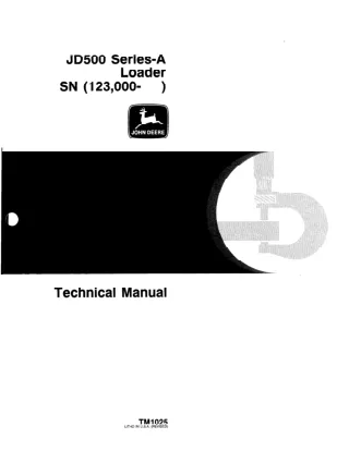 JOHN DEERE JD500A LOADER BACKHOE Service Repair Manual