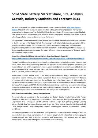 Solid State Battery Market Share