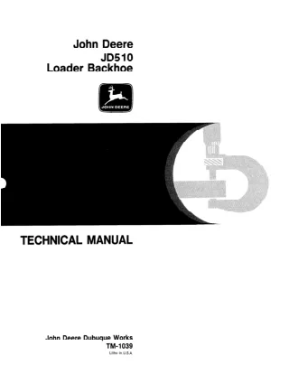 JOHN DEERE JD510 Loader Backhoe Service Repair Manual