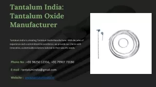 Tantalum Oxide Manufacturer, Best Tantalum Oxide Manufacturer