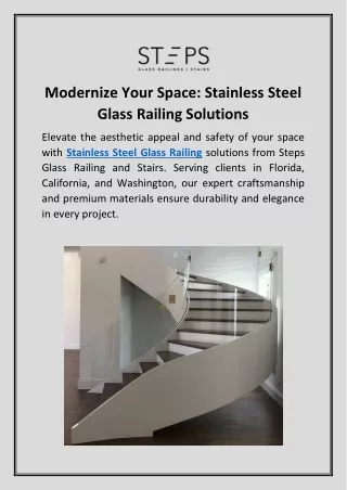 Modernize Your Space: Stainless Steel Glass Railing Solutions