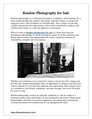 Boudoir Photography for Sale