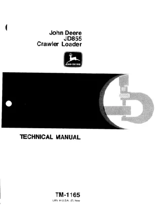 JOHN DEERE JD855 CRAWLER LOADER Service Repair Manual