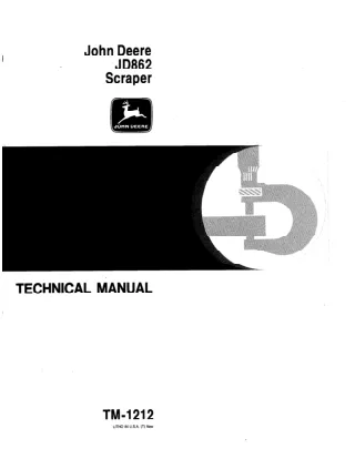 JOHN DEERE JD862 SCRAPER Service Repair Manual