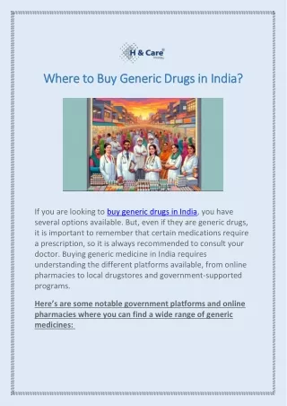 Where To Buy Generic Drugs In India