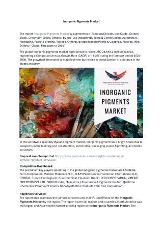 Inorganic Pigments Market Outlook, Trends Forecast 2030