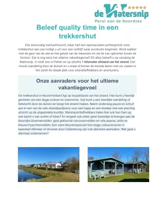 Trekkershut Noord Holland - De Watersnip