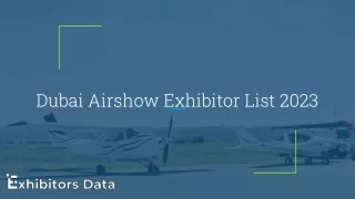 Dubai Airshow Exhibitor List 2023 (1)