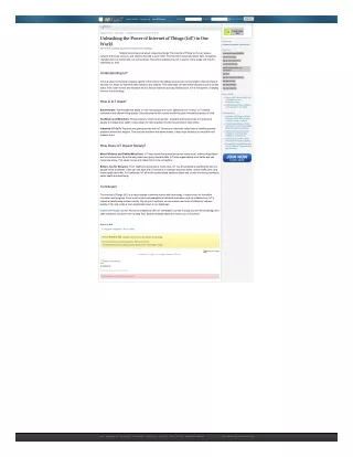 Power of Internet of Things (IoT) in Our World