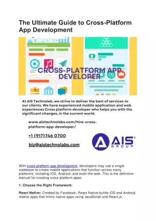 The Ultimate Guide to Cross-Platform App Development