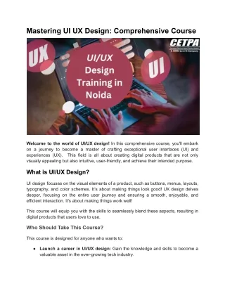 Mastering UI UX Design_ Comprehensive Course - PDF