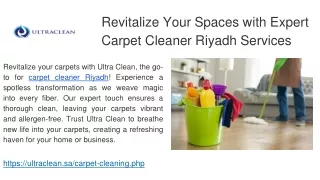 Revitalize Your Spaces with Expert Carpet Cleaner Riyadh Services