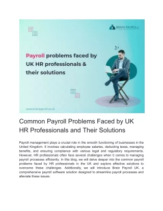 Common Payroll Problems Faced by UK HR Professionals and Their Solutions