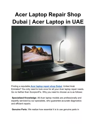 Acer Laptop Repair Shop Dubai _ Acer Laptop in UAE