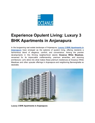 Experience Opulent Living_ Luxury 3 BHK Apartments in Anjanapura