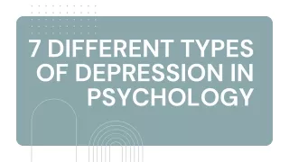 7 different types of depression in psychology