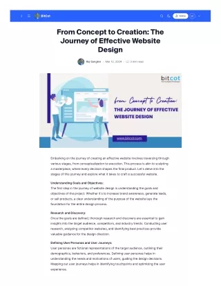 From Concept to Creation The Journey of Effective Website Design