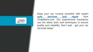 Auto Services And Repair  Chabillstire.com