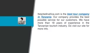 Best Tour Company In Tanzania   Itstartedinafrica.com