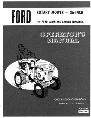 Ford 36-Inch Rotary Mower for Lawn and Garden Tractors Operator’s Manual Instant Download (Publication No.42641054)