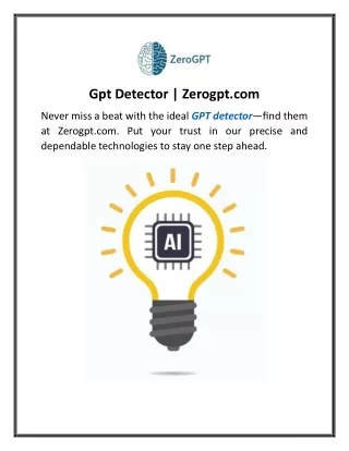 Gpt Detector | Zerogpt.com