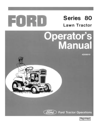 Ford 80 Series Lawn Tractor Operator’s Manual Instant Download (Publication No.42008010)