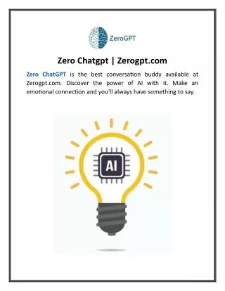 Zero Chatgpt | Zerogpt.com