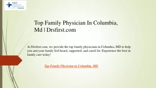 Top Family Physician In Columbia, Md  Drsfirst.com