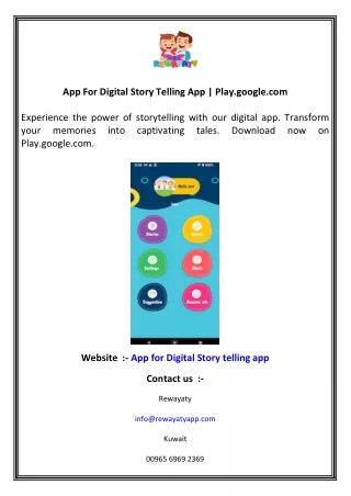 App For Digital Story Telling App  Play.google.com