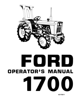 Ford 1700 Tractor Operator’s Manual Instant Download (Publication No.42170011)