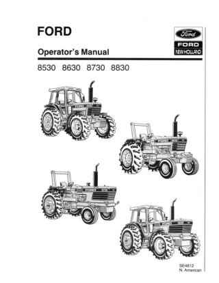 Ford 8530 8630 8730 8830 Tractors Operator’s Manual Instant Download (Publication No.42853040)