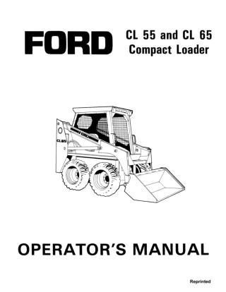 Ford CL55 and CL65 Compact Loader Operator’s Manual Instant Download (Publication No.42005521)