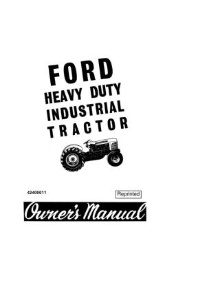 Ford Heavy Duty Industrial Tractor Owners Manual Instant Download (Publication No.42400011)