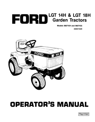 Ford LGT14H & LGT18H Garden Tractors Operator’s Manual Instant Download (Publication No.42641420)