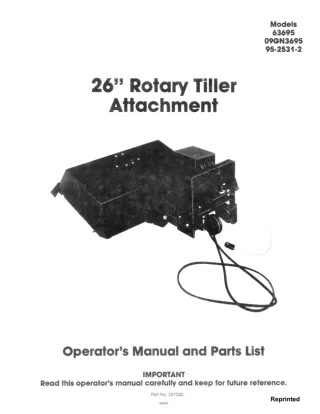 Ford New Holland 26 Rotary Tiller Attachment Operator’s Manual Instant Download (Publication No.42002611)