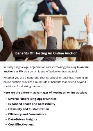 Benefits Of Hosting An Online Auction