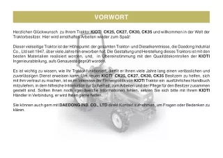 Kioti Daedong CK35 Tractor Operator manual (German)