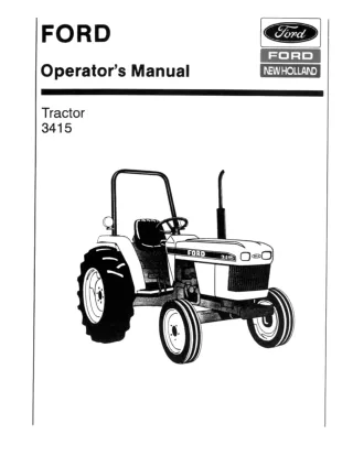 Ford New Holland 3415 Tractor Operator’s Manual Instant Download (Publication No.42341510)