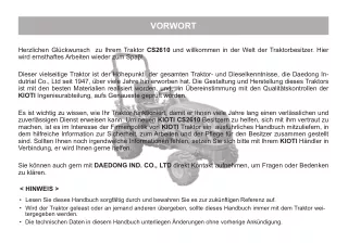 Kioti Daedong CS2610 Tractor operator’s manual (German)