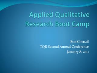 Applied Qualitative Research Boot Camp