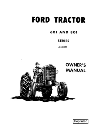 Ford 601 and 801 Series Tractor Owners Manual Instant Download (Publication No.42060121)