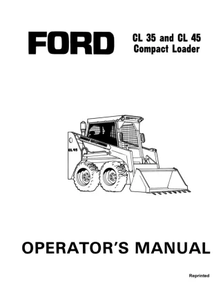 Ford CL35 and CL45 Compact Loader Operator’s Manual Instant Download (Publication No.42003521)