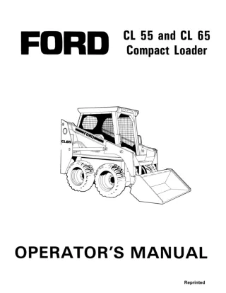 Ford CL55 and CL65 Compact Loader Operator’s Manual Instant Download (Publication No.42005520)