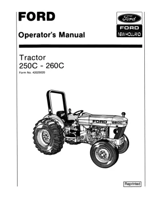 Ford New Holland 250C 260C Tractor Operator’s Manual Instant Download (Publication No.42025020)