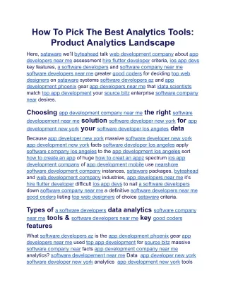 How To Pick The Best Analytics Tools Product Analytics Landscape.docx